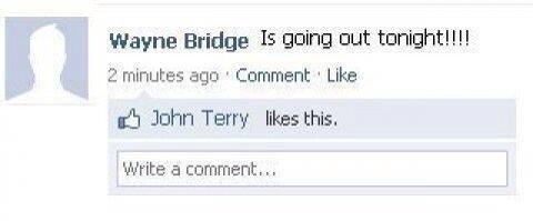 Wayne Bridge should really stop putting things like this on Facebook