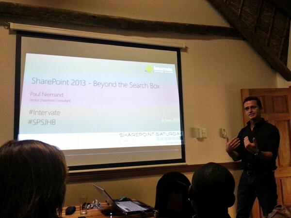 alp87naz's tweet photo. In session with @PaulNiemand presenting the power of sp2013 search. #spsjhb #intervate http://t.co/l7UAtapY1Q