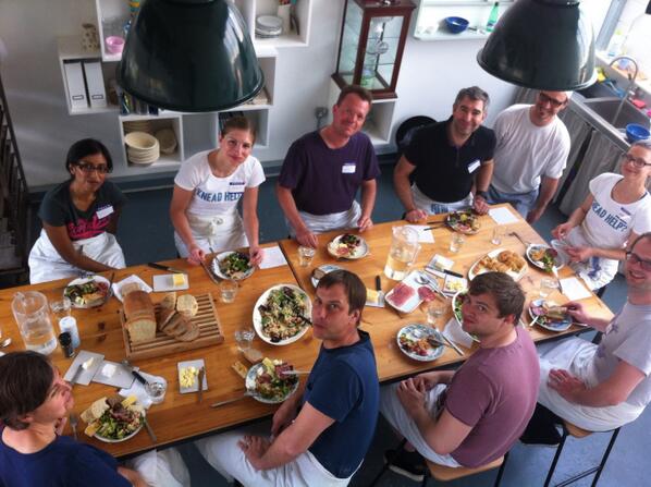 Artisan bread bakers taking a break for lunch. Baking off beet and beer bread next with <a href="/Emsbread/">EmmanuelHadjiandreo</a>