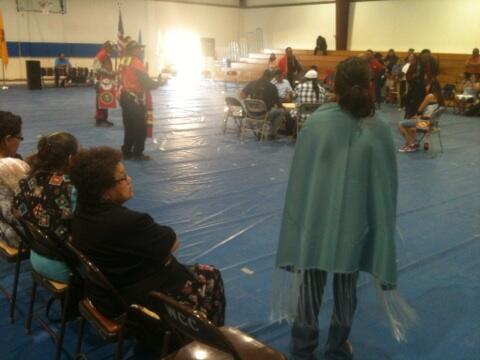 The gourd dance honoring veterans is beginning in Upper Fruitland. #episcopal #navajo #veterans
