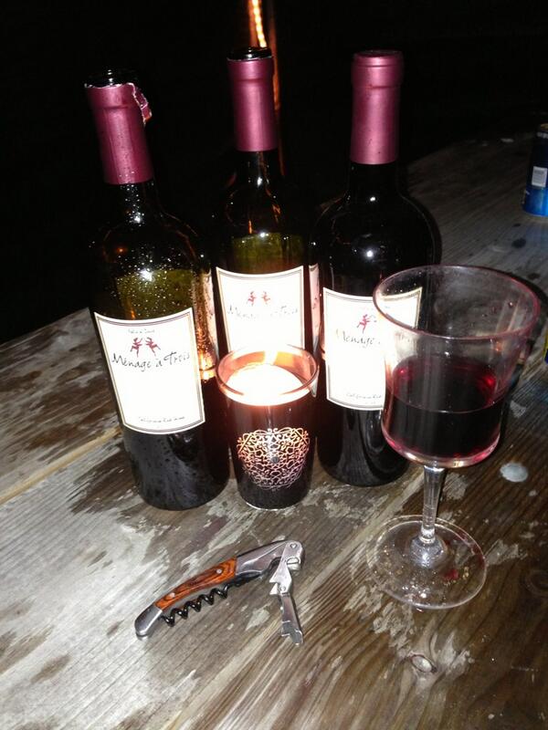 casperscreation's tweet photo. Only 1 good way to outlast the storm while camping. #menageatrois  #stormswhilecampingsuck #waterintowine http://t.co/IkJ5Kgm9xQ