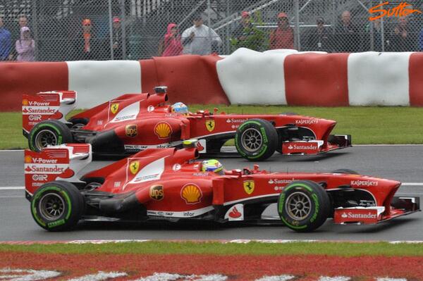 SomersF1's tweet photo. Ferrari F138 Side by Side shows the differing packages (Sidepod Airflow Conditioners and Exhaust) used by each driver http://t.co/ermmVPKHGt