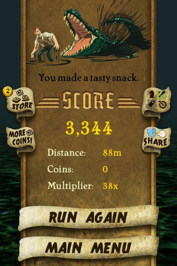 jlwitkowski's tweet image. I got 3,344 points while escaping from demon monkeys. Beat that! bit.ly/TempleRunGame #TempleRun