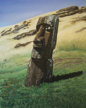Mr_Mustard's tweet photo. @STOFINE @aneyeofsky Cheers Happy Easter! 'Rapa Nui: The Land, The People' Painting from 'Easter Island' MT http://t.co/vvslUnVKTy @Bentalot