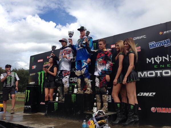 Podium at whispering pines raceway ingalls 3rd Benoit 2nd and politelli 1st