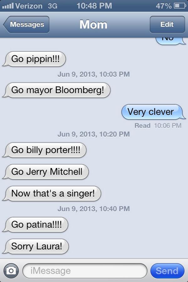 Mom is really excited.  #tonyawards