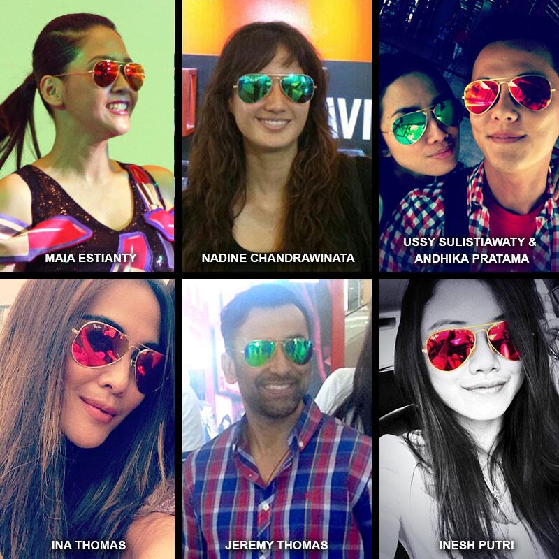 Celebrities wearing ray ban aviator on sale sunglasses