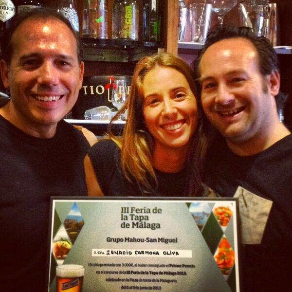 GrupoGastroarte's tweet photo. @ManducareRest ha ganado el concurso de la III Feria de la Tapa #Málaga, felicidades compañeros!! A @madridfusion!! http://t.co/q8JIP7VHSw