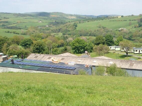Installation underway of a 10kW Solar PV array at <a href="/PenIsafCaravanP/">Pen Isaf CaravanPark</a> in Llangernyw
