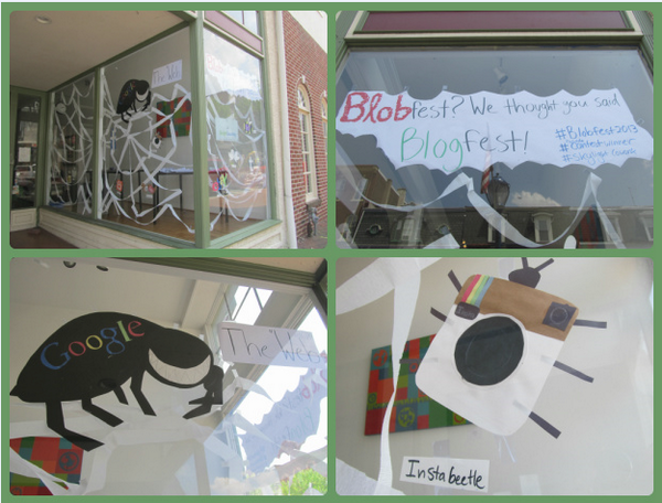 SkylightCowork's tweet photo. Our creation for #phoenixville 's facade contest for its July #blobfest. We call it: "The Web". #winnerrighthere http://t.co/1aNy6B003w
