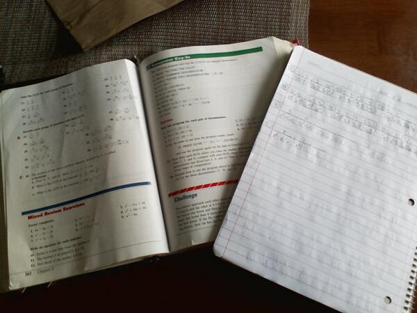 jake_gonzo20's tweet image. Back to the books again -_- #mathplacementtest #headache