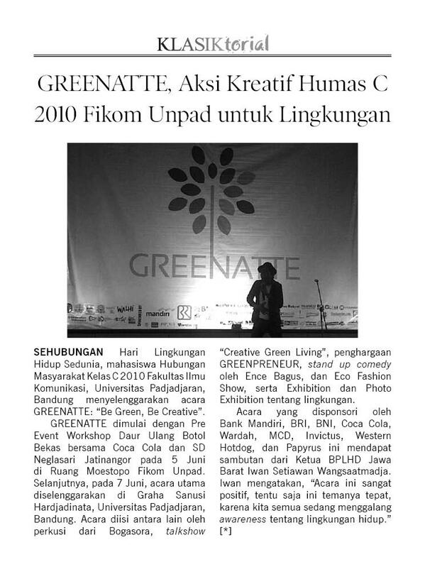 GREENATTE's tweet photo. @Mpietaa RT @GREENATTE: Liputan acara #GREENATTE di @hariankompas http://t.co/JzpCRV8Hog