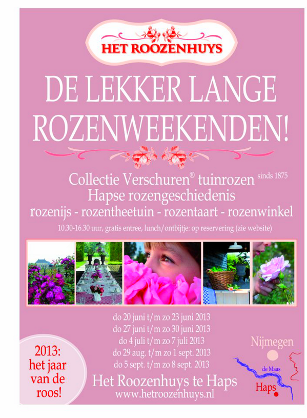 Binnenkort van start: onze Lekker Lange Rozenweekenden!!