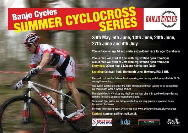 banjo_cycles's tweet photo. #summercx is underway again Thursday, pop along for some grassy fun. @Banjocycles1 @racewaredirect @NewburySummerCX http://t.co/lvpYErfpG6