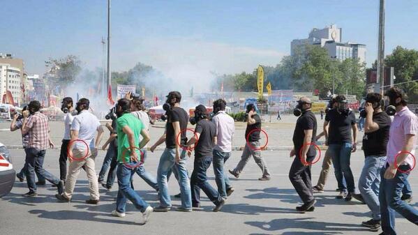 NYTtweets's tweet photo. RT @tulgak: http://t.co/3UwpAmE3Ex all of them are civil police. they were playing theatre today in #Taksim to provocate the People @Reu ...