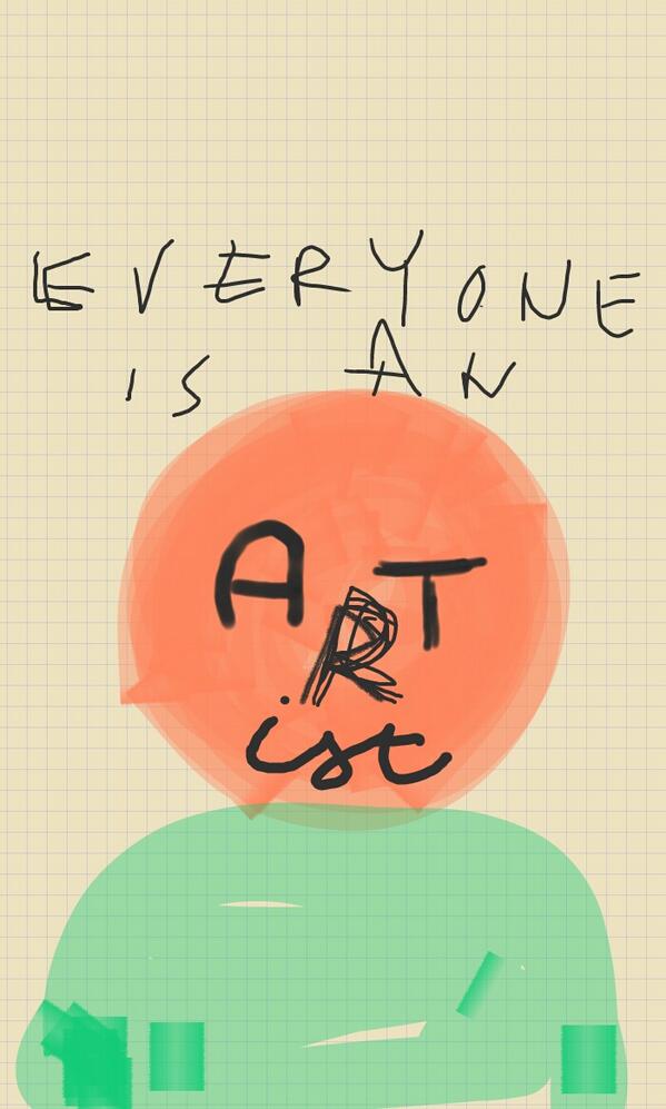 AdjieSanPutro's tweet photo. sepakat. RT @Handoko_H: Semua orang adalah artist #sumpe http://t.co/GV1AK19Srf
