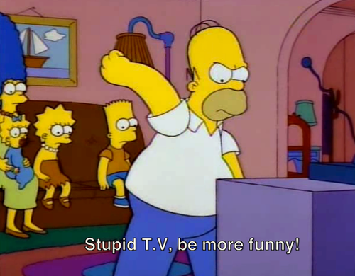 ru_simpsons's tweet photo. Дурацкий телек! Будь смешнее! http://t.co/tabV22Unae