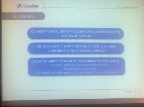 conclusiones de David Urbano sobre posicionamiento de Caixa en mobilbanking  #mobeyday