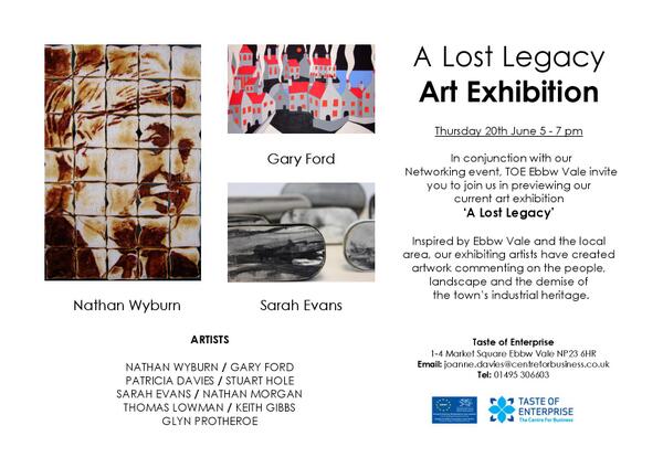 Taste of Entrerprise welcomes you to join us for our art exhibition 'A lost Legacy' on Thursday 20th June 5 - 7 pm.