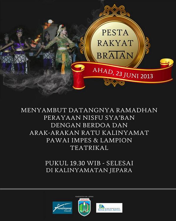 JeparaEvent's tweet photo. RT @Kabar_Jepara: #BudayaJepara - Pesta Baratan di Kalinyamatan. Minggu, 23 Juni 2013. Pukul 19:30 s/d selesai. http://t.co/IumFcLSeG9