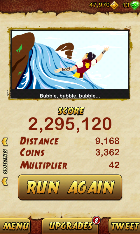 pchahal802's tweet photo. I got 2295120 points while escaping from a Giant Demon Monkey. Beat that! http://t.co/QFvFNxEbHb http://t.co/dxgwT4ceCH