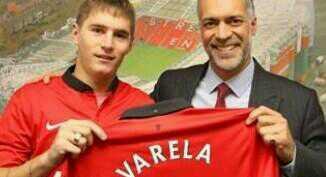 _ManUnited__'s tweet photo. Guillermo Varela holding United shirt with his name on it after completing his transfer. http://t.co/EVDHg1Js7S