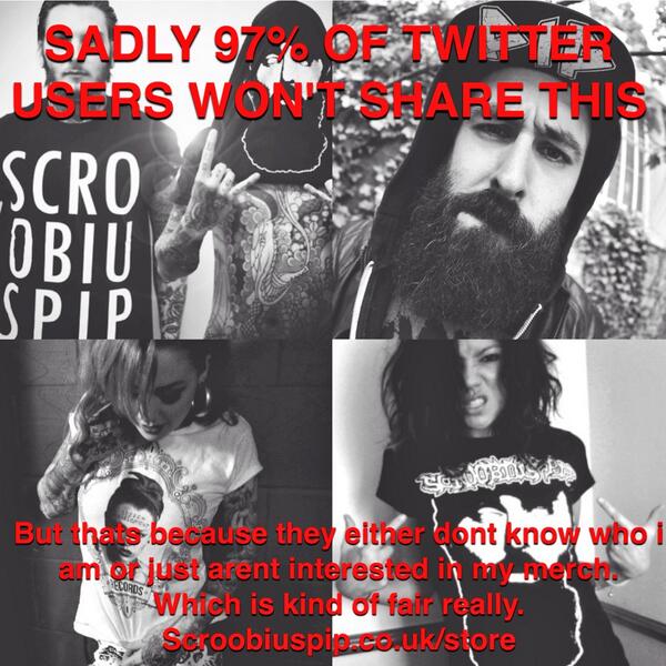 Scroobiuspipyo's tweet photo. SADLY 97% OF TWITTER USERS WON'T SHARE THIS... http://t.co/HsJnLm4EaE