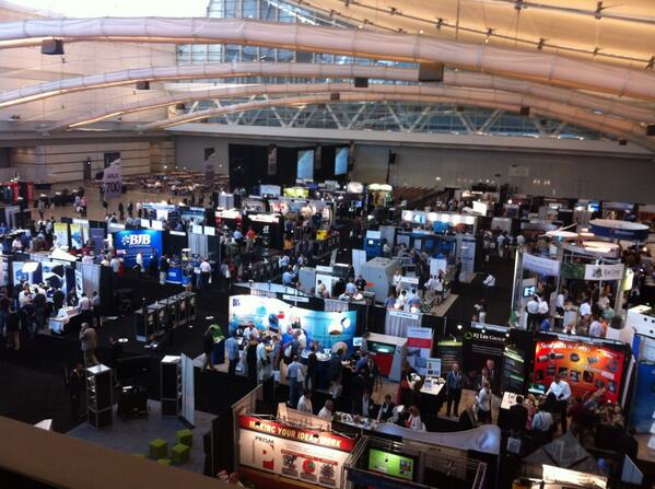 Good crowds on the exhibit floor at #rapid2013 learning about #3dprinting and #3dscanning