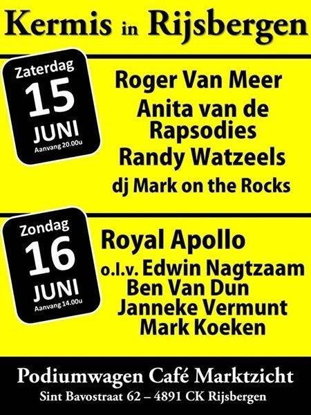 15 Juni zingen in Rijsbergen tijdens de kermis . Heerlijk om weer in mijn eigen dorpje op te treden