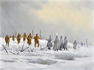 ＮＦＦＣ１８６５ on Twitter: &quot;#WW1 Art - The Christmas Truce @poppypride1 http://t.co/iHUxQS67wI&quot; / Twitter