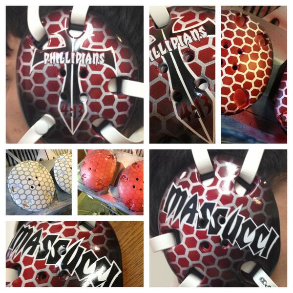 NoMercyCustoms's tweet image. Our custom headgears are each one-of-kind! #picstitch #PaintProcess  #changingthesport #NMC