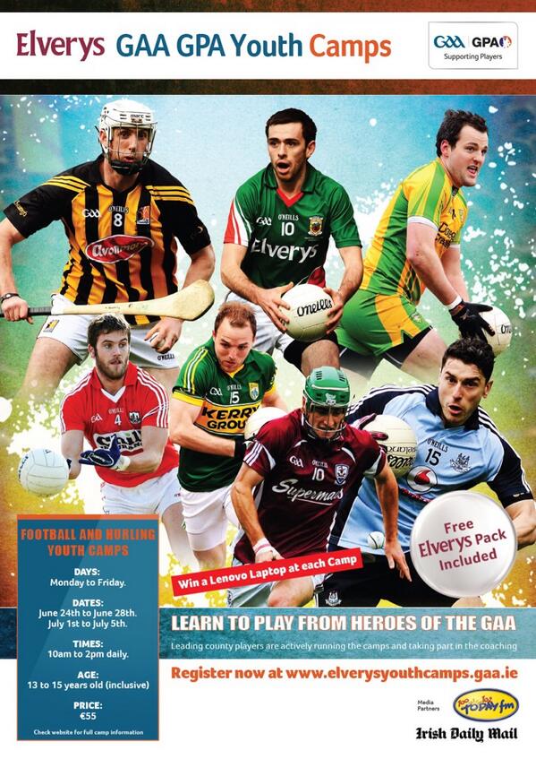 TribesmenGAA's tweet photo. Football Youth Camp for 13-15 year old. Loughgeorge 24th to 30th of June. With Michael Meehan &amp; other Galway players http://t.co/7Hr33EWMzd