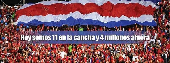 FIRMCRI's tweet photo. Anoche se vivió un partido como pocos, una intensidad increíble !! Felicidades muchachos!! #CostaRica #laSele http://t.co/Mwn8jGBU8a