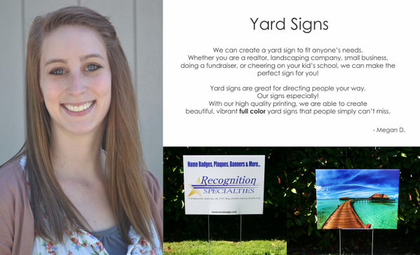 NiceBadge's tweet photo. Staff Pick of the Week: Yard Signs http://t.co/dLTt1eX5d3