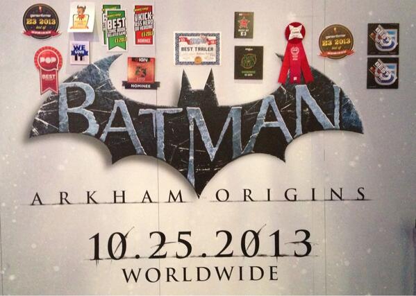 BatmanArkham's tweet photo. An even higher note for #Batman: #ArkhamOrigins as we come to the end of #E3! #ArkhamTakesOver #DCatE3 http://t.co/lnsv6o6f3a