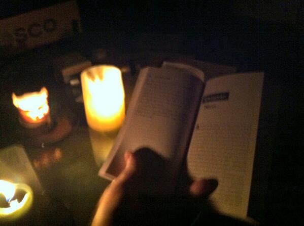 Photosphere's tweet photo. Reading by the light of 3 foot candles http://t.co/VsdVwy6Dzc
