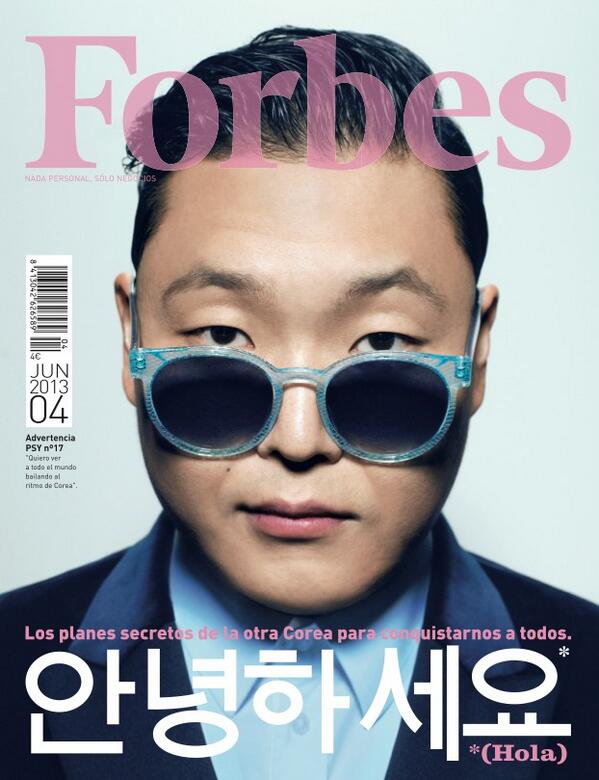 psy_oppa_B's tweet photo. Seems like I'm the cover of Spanish #Forbes this month!! #gracias :D
#안녕하세요 http://t.co/QWiGwRedJ0