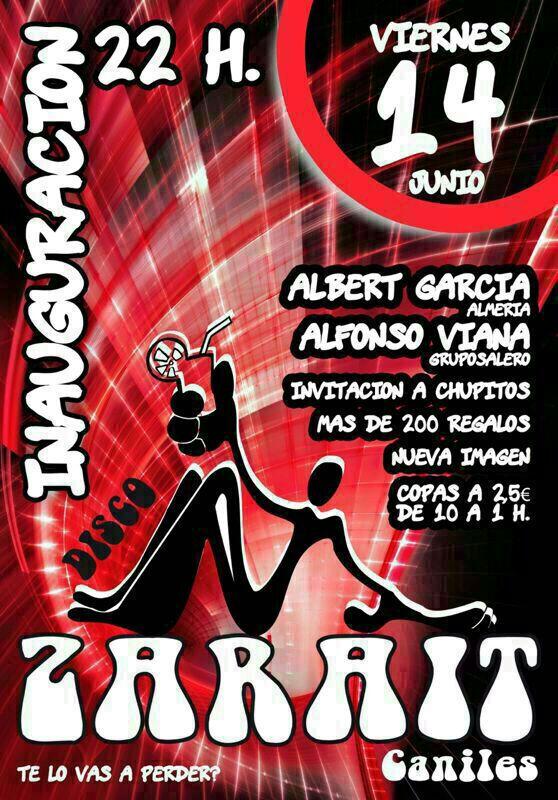jesustp9's tweet photo. Ya viernes 14. El gran día llegó inauguración de disco zarait y su nueva imagen os esperamos a partir de las 10 http://t.co/m8aVjallBL