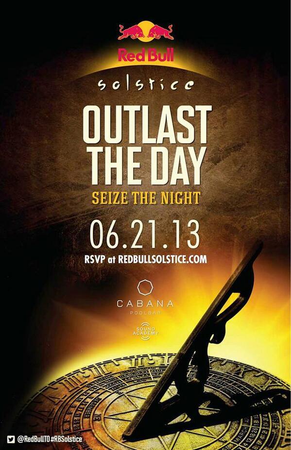 Red Bull Summer Solstice party June 21st at amazing new @CabanaPoolBar hosted by @redbullTO and <a href="/INKevents/">INK Events</a> --