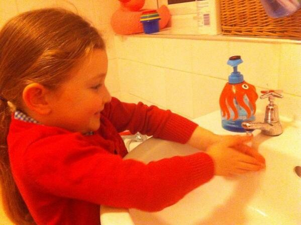 Squidsoap's tweet image. Kids get inked, then wash dot away those nasty germs are not here to stay!  #fun #Sqeakyclean #germbusting