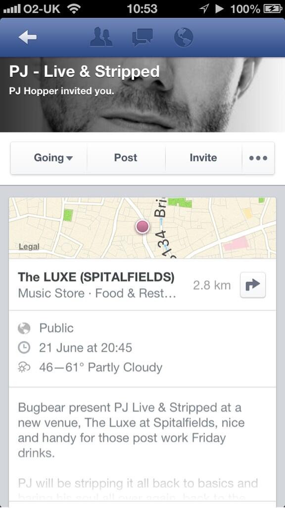 LaughRiotLDN's tweet image. #FetchFriday #2 Good mate @MusicPJ&apos;s gig &quot;PJ - Live &amp;amp; Stripped&quot; is on Friday (21/6). Go! Details in pic. #LiveFetch