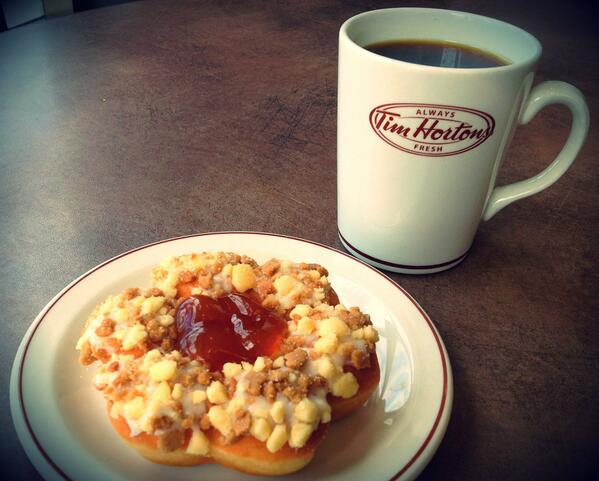 Enjoy our new Apple Cobbler Donut inspired by @FoodNetworkCA <a href="/donutshowdown/">Donut Showdown</a>. Pair with a small coffee for $1.99 + tax