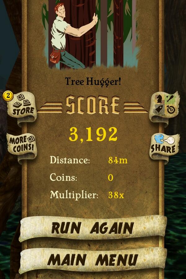 jlwitkowski's tweet image. I got 3,192 points while escaping from demon monkeys. Beat that! bit.ly/TempleRunGame #TempleRun