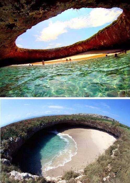 rybotics's tweet photo. Retweet if you wanna go here! Hidden beach, Mexico http://t.co/U0xh975BBa