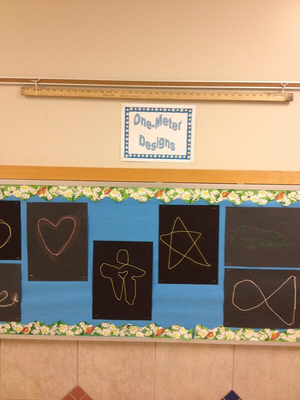 MonroeElem1's tweet photo. Math and Science Academy students create 1 meter designs. http://t.co/sXTQXwDvcW
