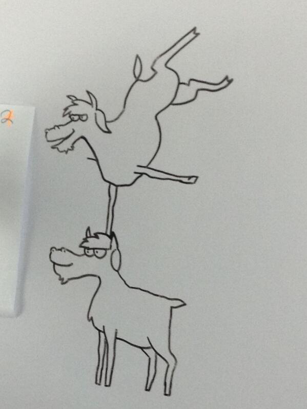 adammmiranda's tweet photo. "Curious Goats" (2013)
Ink on Whiteboard
By CW Mustardseed 
aka Loh Chan Wai http://t.co/kgtSSpIxs5