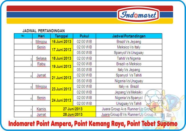 IdmParung's tweet photo. Jadwal Pertandingan Piala Konfederasi Brasil 2013 cc:@Wto_wartono ,@sagimanJR ,@yudhis_4F ,@jongosefajar http://t.co/Lvr7f8luag
