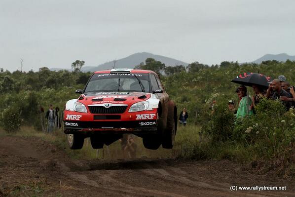 Gillracing's tweet photo. Gaurav Gill leads the Rally Of New Caledonia http://t.co/77Ktt96rzF