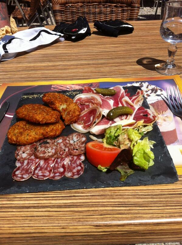 3 cols today (Ramaz, Encrenaz &amp; Joux Verte) &amp; 3 course lunch, quality session, pic of main course not col :)