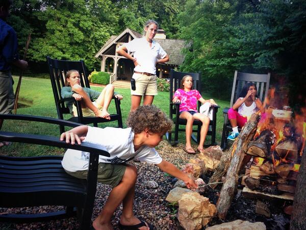 LPCEvents's tweet image. Keeping the kids entertained with a bonfire, s'mores, and story teller!